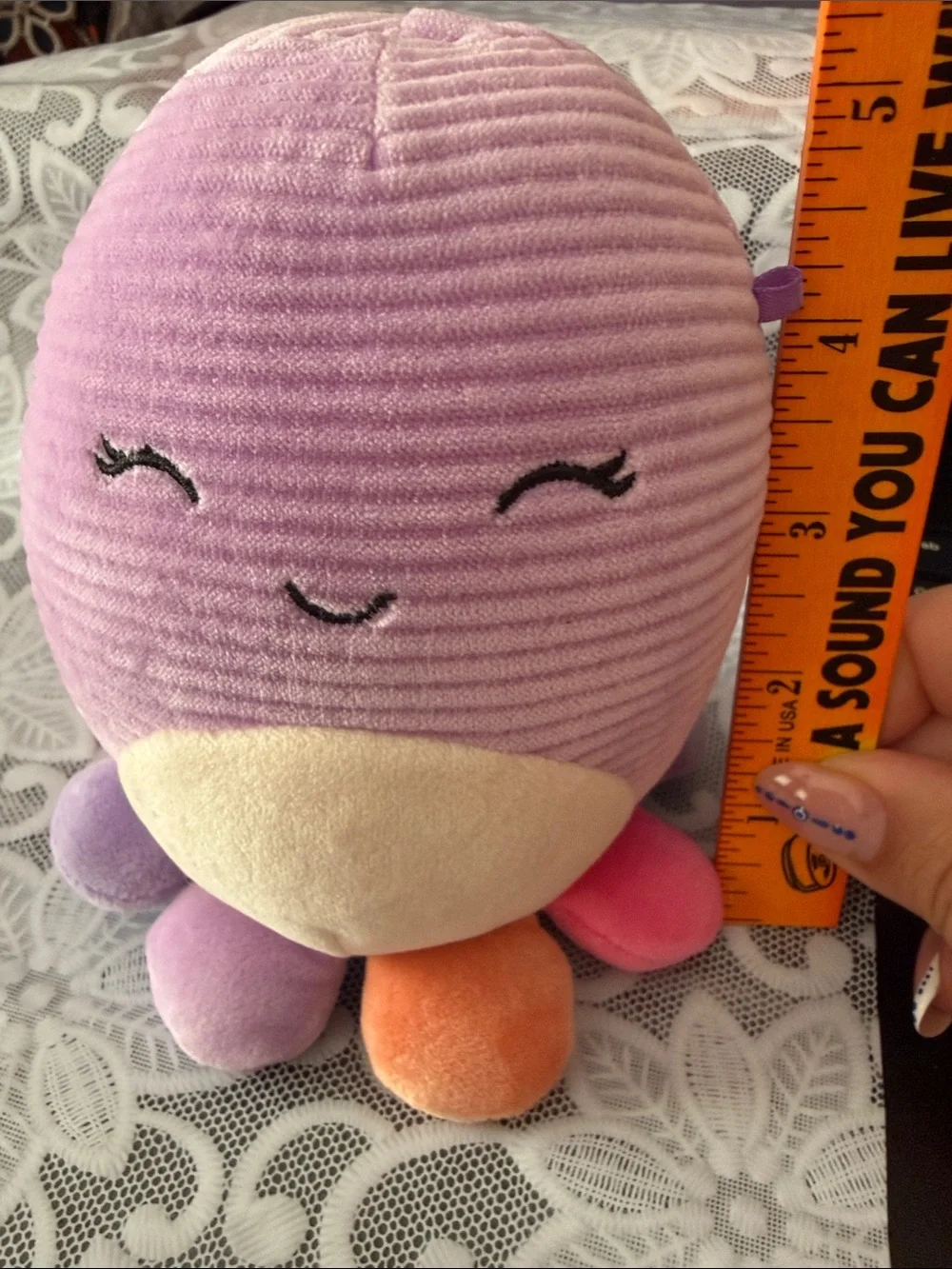 Squishmallows Purple Octopus Plush with Cream Belly and Multicolor Tentacles